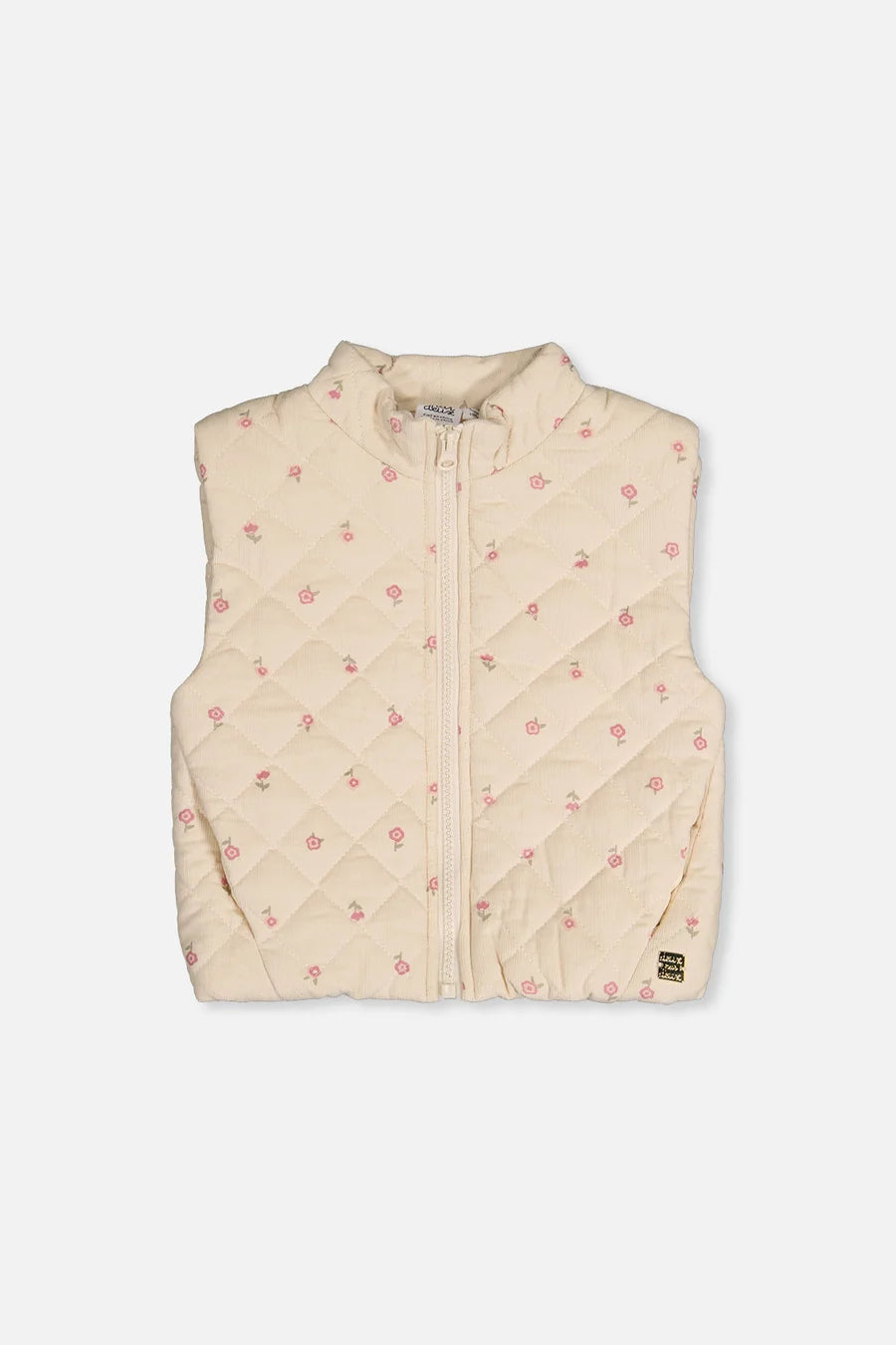 Deux Par Deux Corduroy Puffy Vest - Prairie Flower