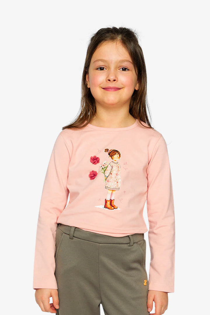 Deux Par Deux Organic Cotton Jersey T-Shirt Pale Dusty Pink