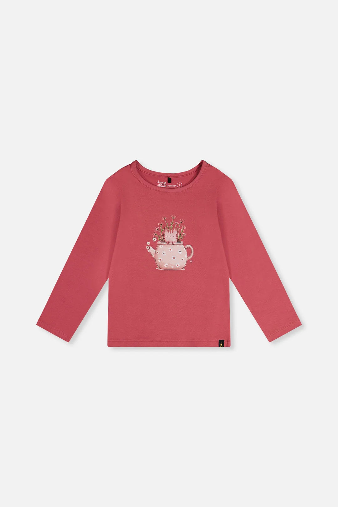 Deux Par Deux Organic Cotton Jersey T-Shirt Raspberry Pink