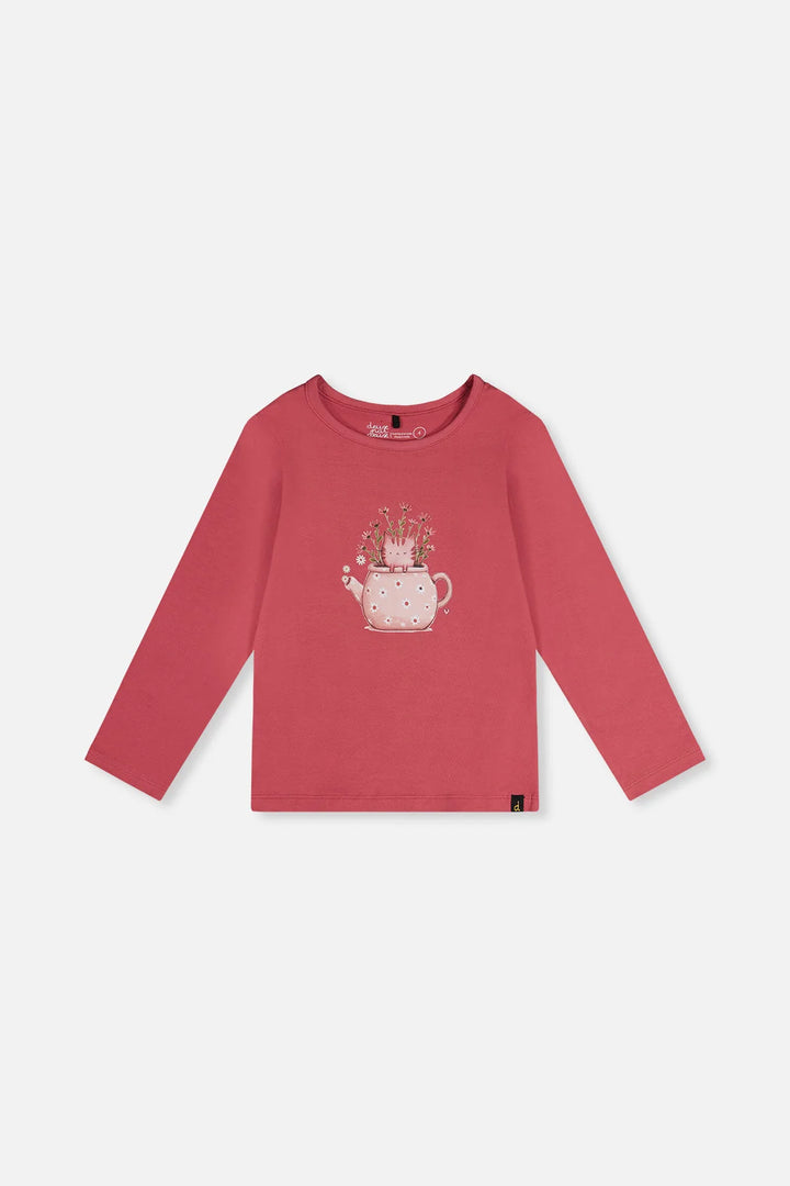 Deux Par Deux Organic Cotton Jersey T-Shirt Raspberry Pink