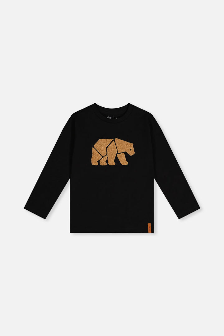 Deux Par Deux Organic Cotton Jersey T-Shirt Black And Beige