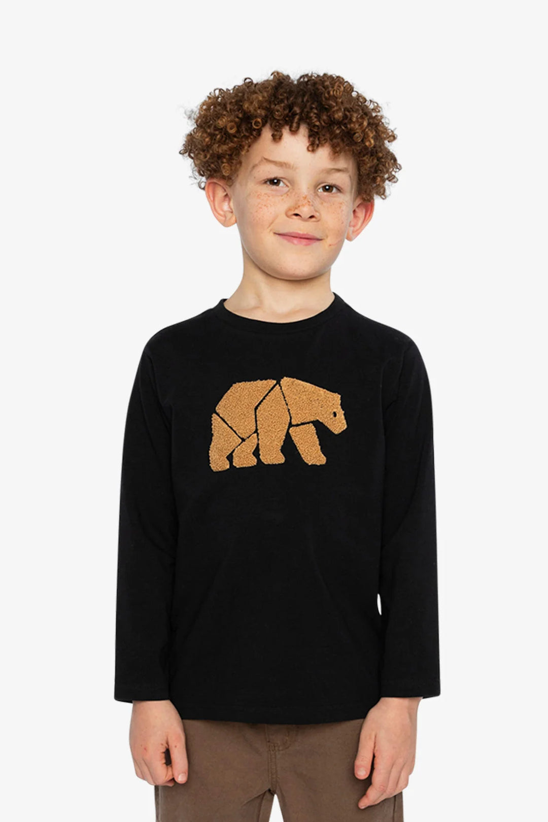 Deux Par Deux Organic Cotton Jersey T-Shirt Black And Beige
