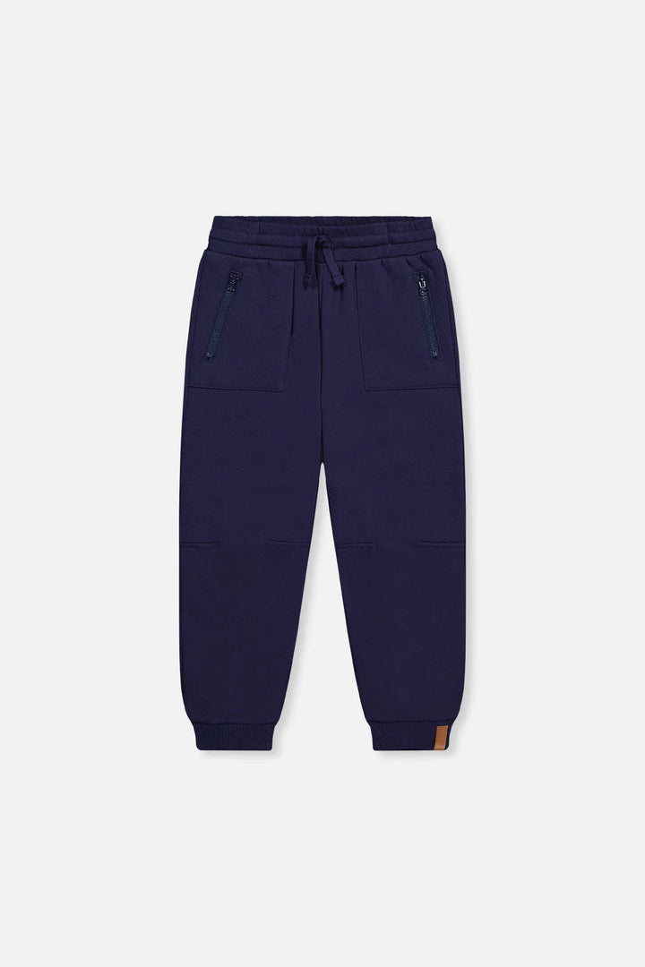 Deux Par Deux Fleece Sweatpants With Pockets Dark Blue