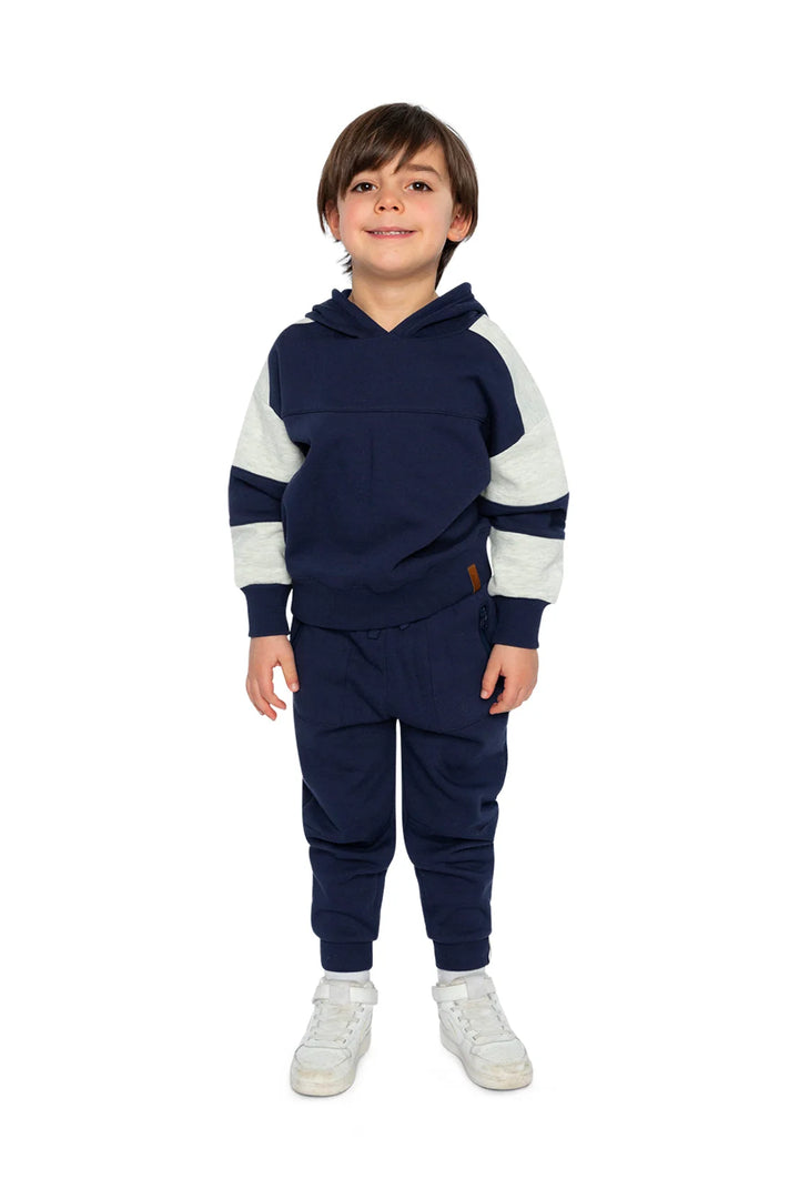 Deux Par Deux Fleece Sweatpants With Pockets Dark Blue