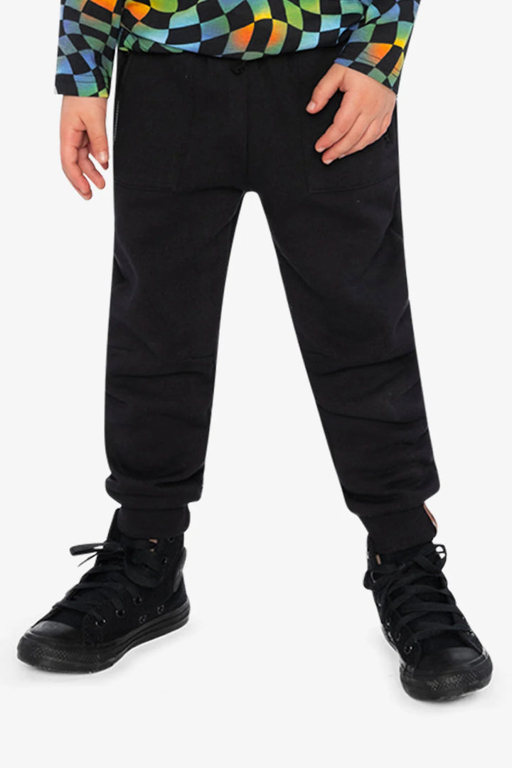 Deux Par Deux Fleece Sweatpants With Pockets Black