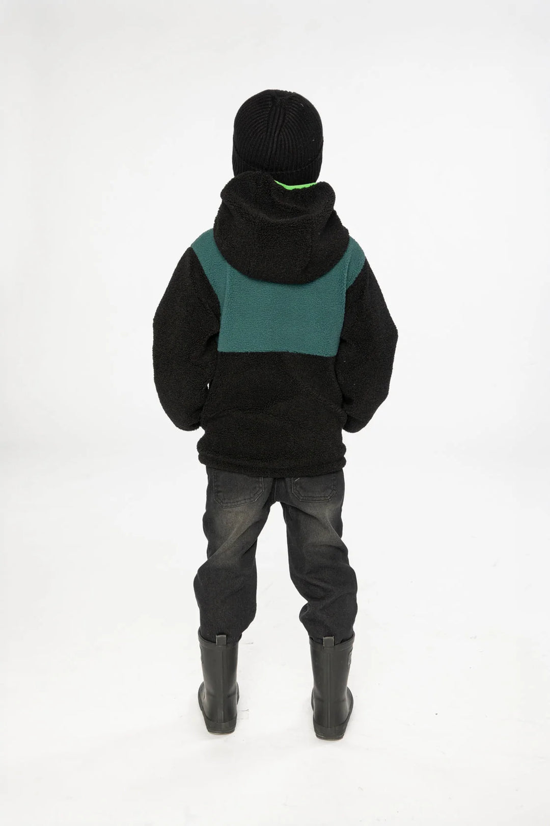 Deux Par Deux Reversible Mid-Season Jacket - Black/Green