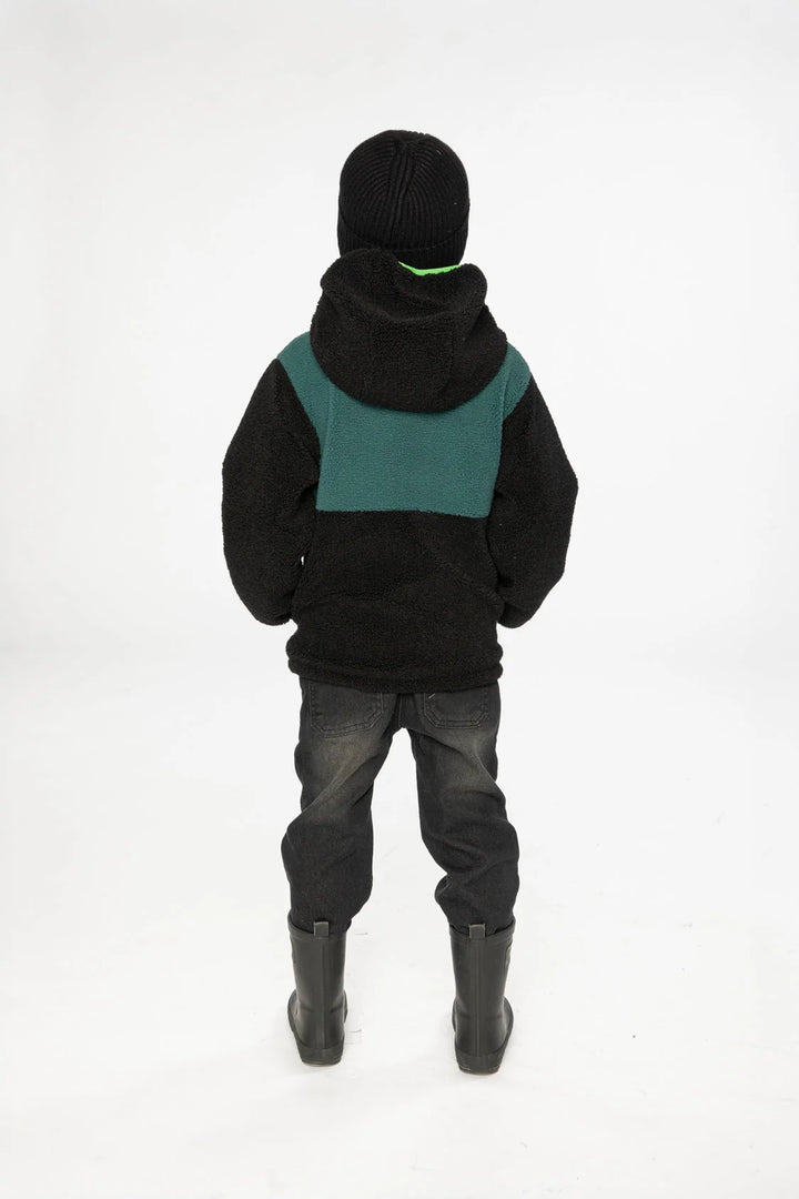 Deux Par Deux Reversible Mid-Season Jacket - Black/Green