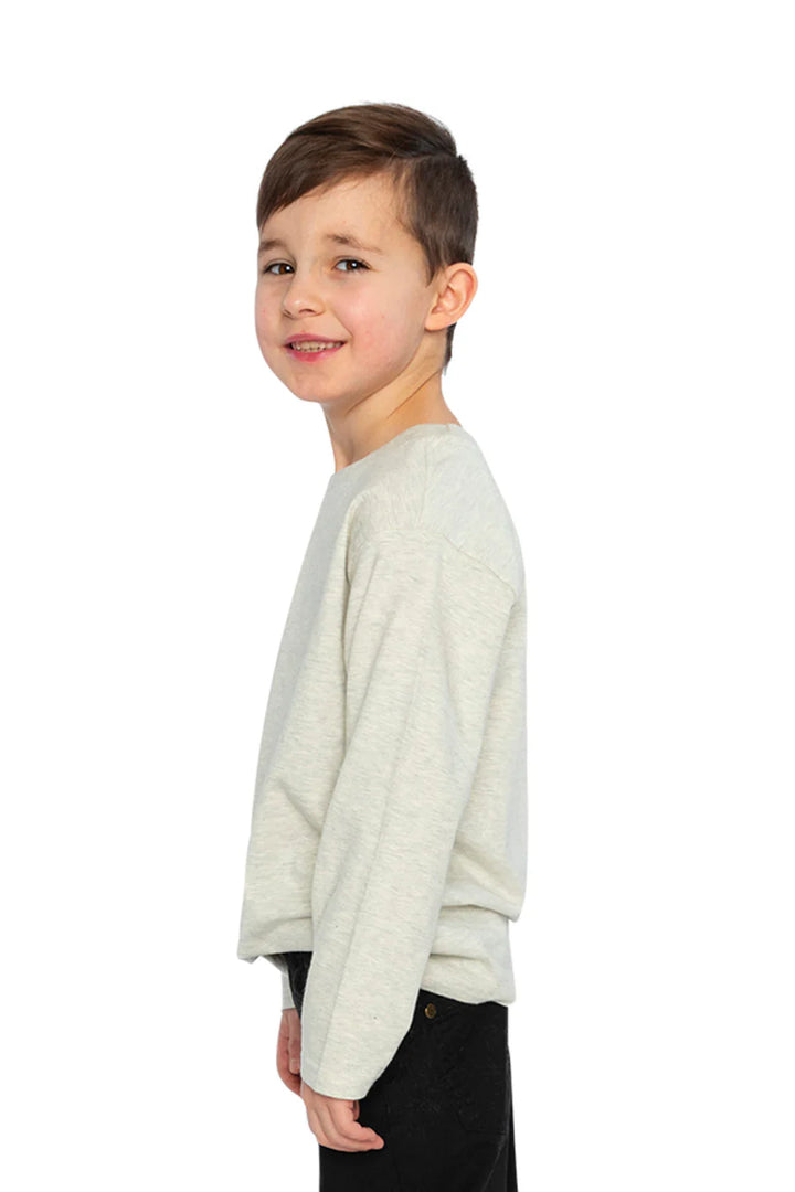 Deux Par Deux Organic Cotton Long Sleeve T-Shirt Heather Grey