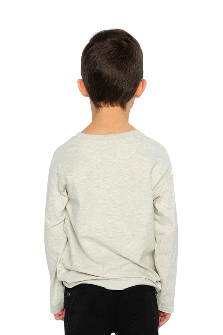 Deux Par Deux Organic Cotton Long Sleeve T-Shirt Heather Grey