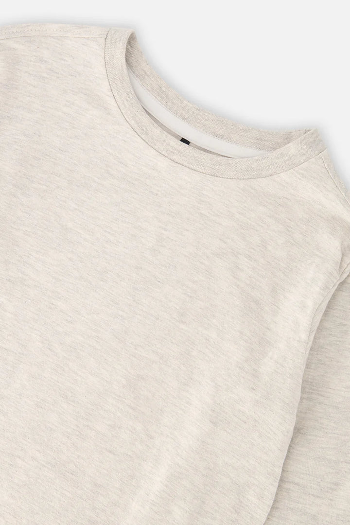 Deux Par Deux Organic Cotton Long Sleeve T-Shirt Heather Grey