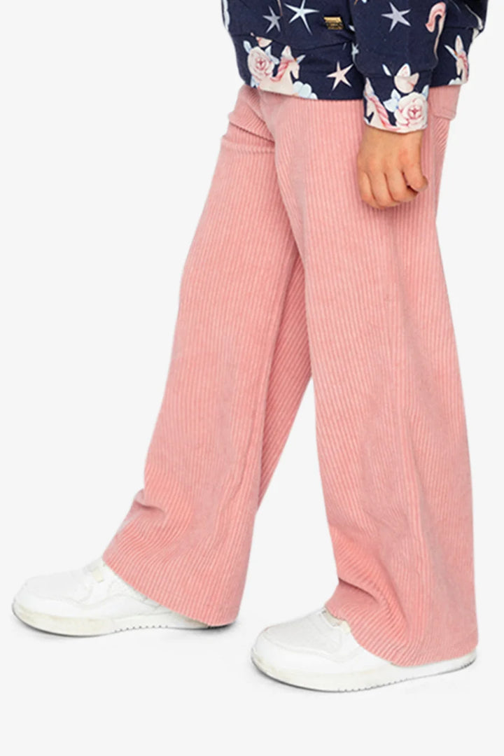 Deux Par Deux Stretch Corduroy Wide Leg Pant - Ash Rose/Pink