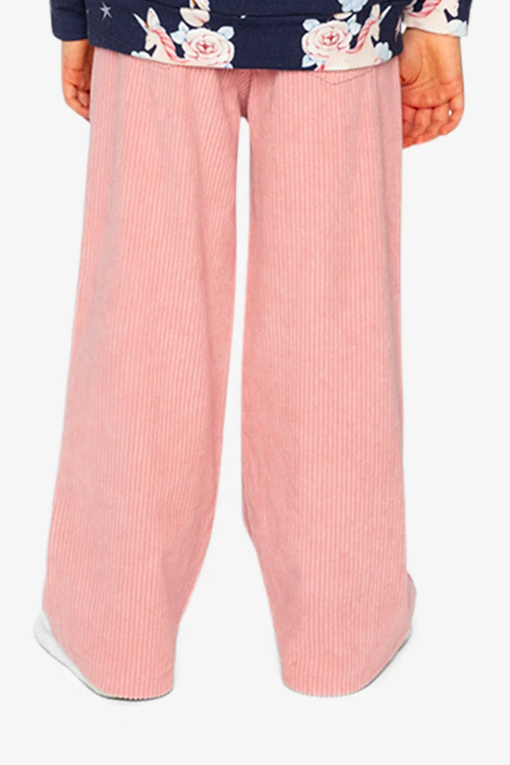 Deux Par Deux Stretch Corduroy Wide Leg Pant - Ash Rose/Pink