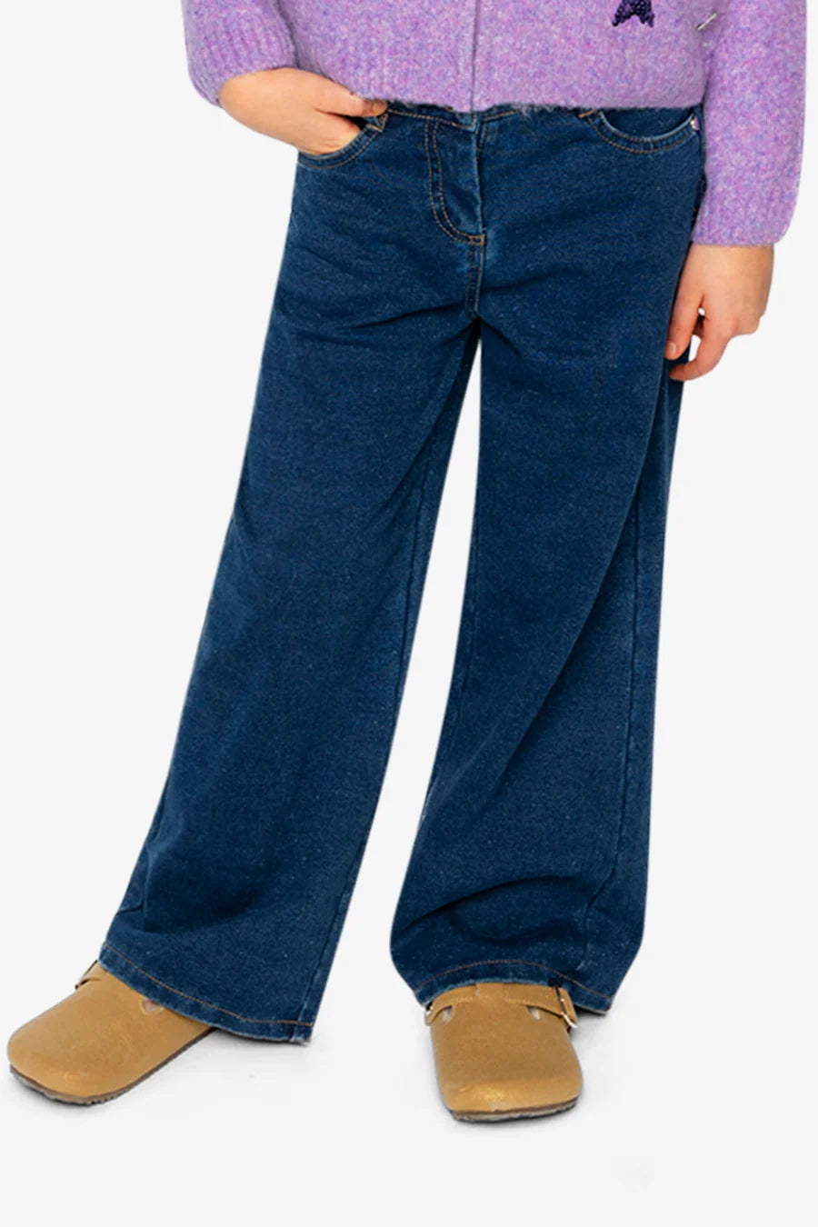 Deux Par Deux Wide Leg Jeggings - Navy Denim