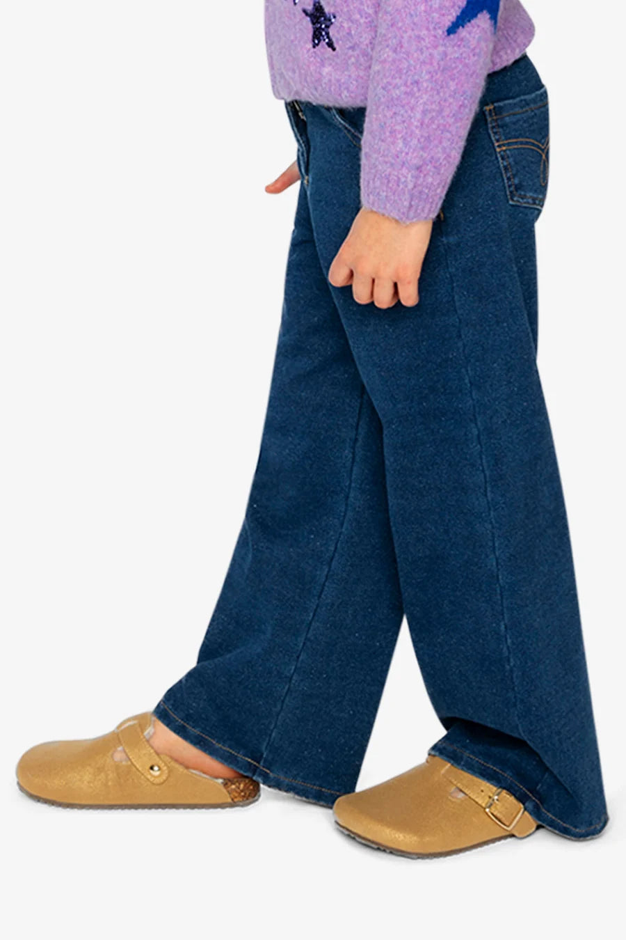 Deux Par Deux Wide Leg Jeggings - Navy Denim