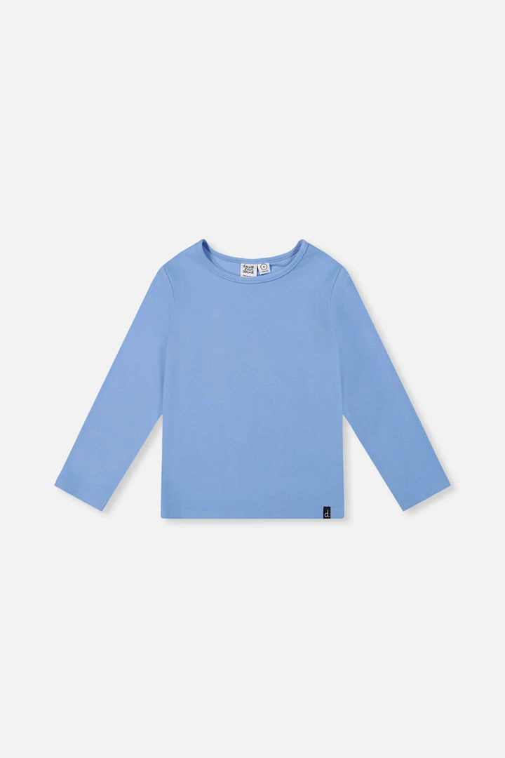 Deux Par Deux Brushed Ribbed Crew Neck - Pale Ble/Blue Bell
