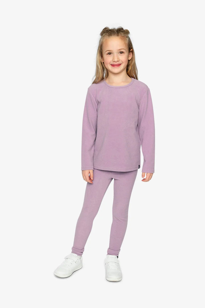 Deux Par Deux Brushed Ribbed Crew Neck - Violet/Dusk