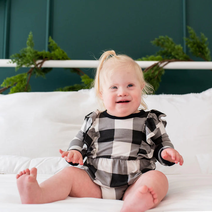 Kyte Baby Long Sleeve Bubble Romper -  Midnight Plaid