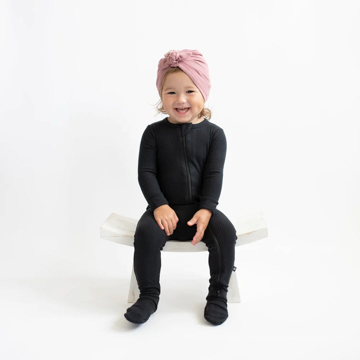 Kyte Baby Ribbed Zippered Footie - Midnight