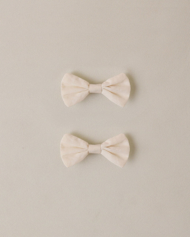 Noralee Little Bow Clips - White