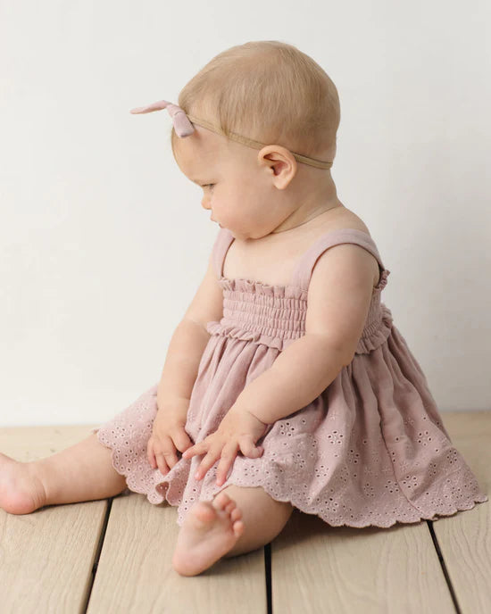 Quincy Mae Smocked Top &amp; Bloomer Set - Mauve