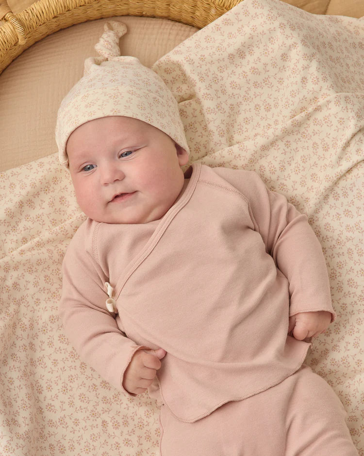 Quincy Mae Wrap Top &amp; Footed Pant Set - Blush