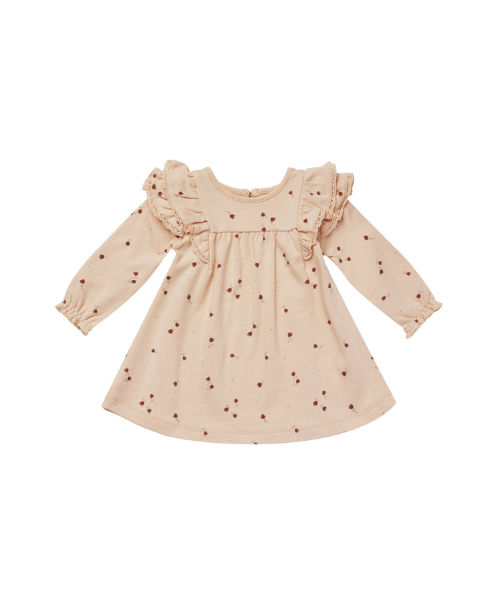 Quincy Mae Long Sleeve Flutter Dress Set - Tulips