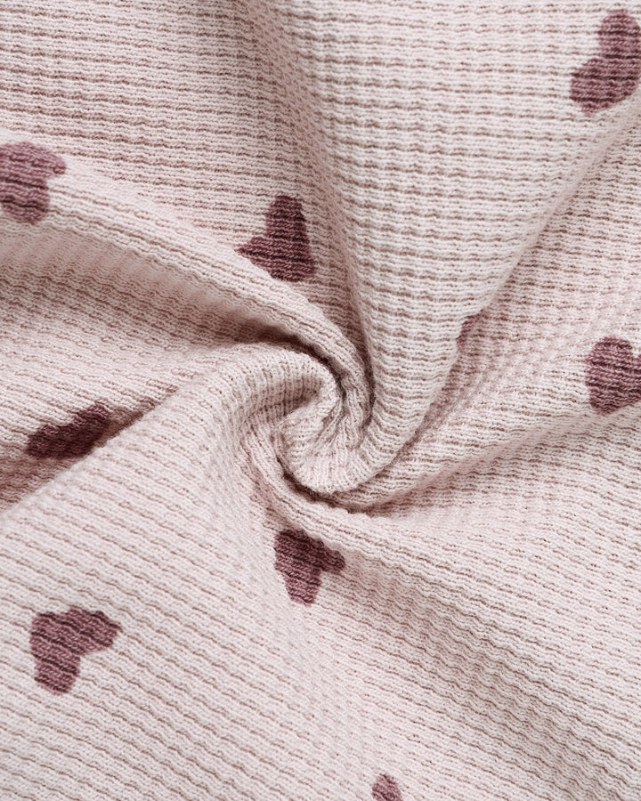 Quincy Mae Waffle Slouch Set - Hearts