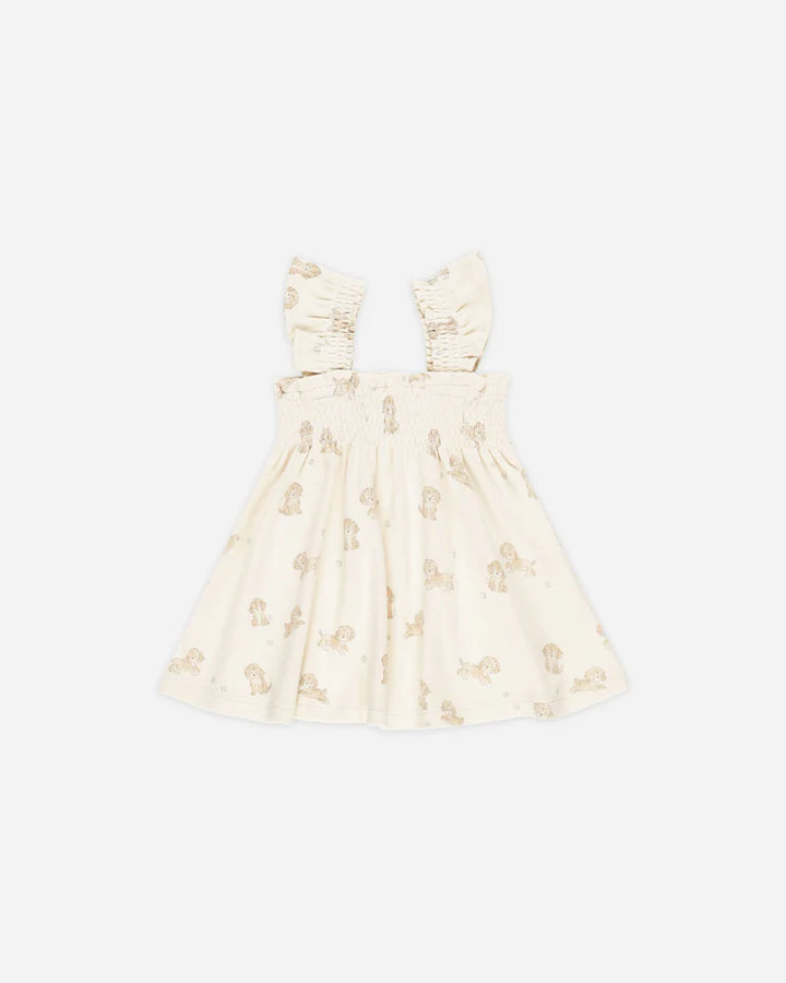 Quincy Mae Smocked Jersey Dress - Puppies