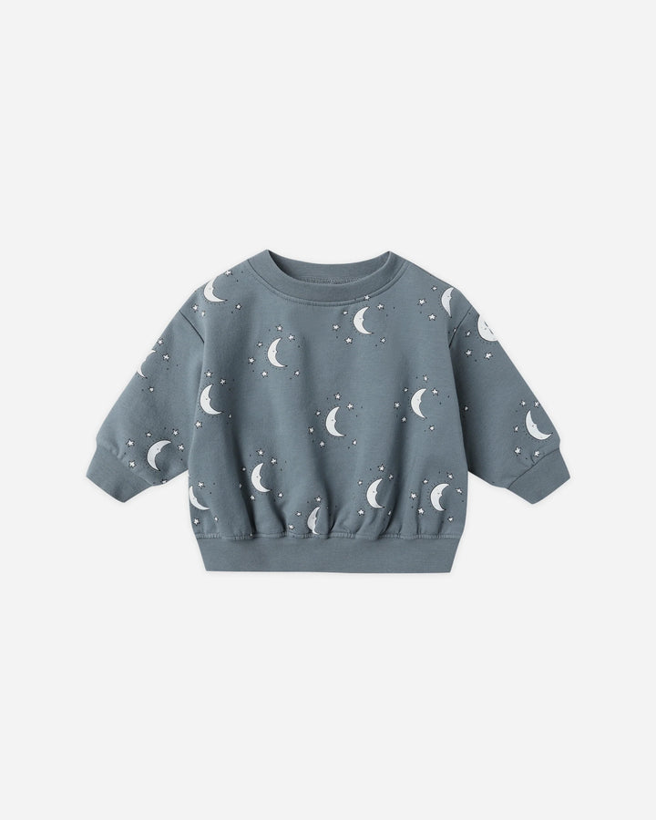 Quincy Mae Relaxed Fleece Sweatshirt - Silver Moons