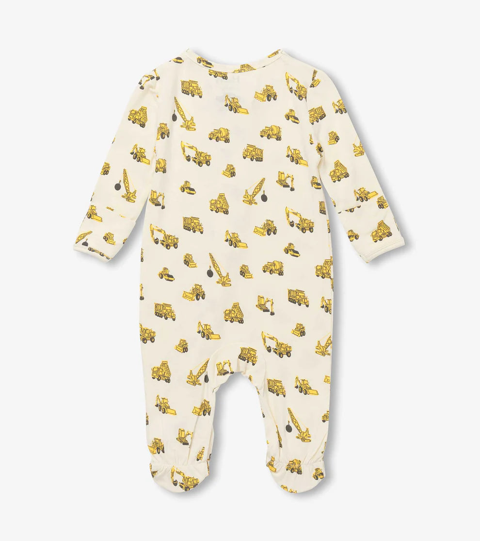 Hatley Baby Footed Coverall - Under Construction