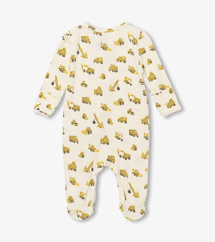 Hatley Baby Footed Coverall - Under Construction