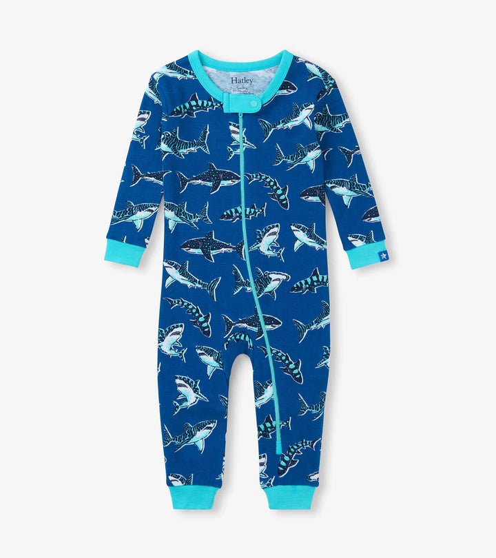 Hatley Cotton Coverall - Sharks
