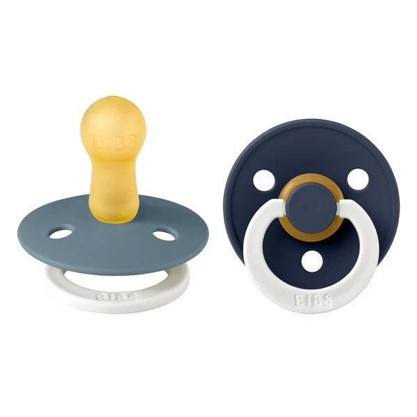BIBS Round Colour Pacifiers GLOW - Size 2 (6-18m)