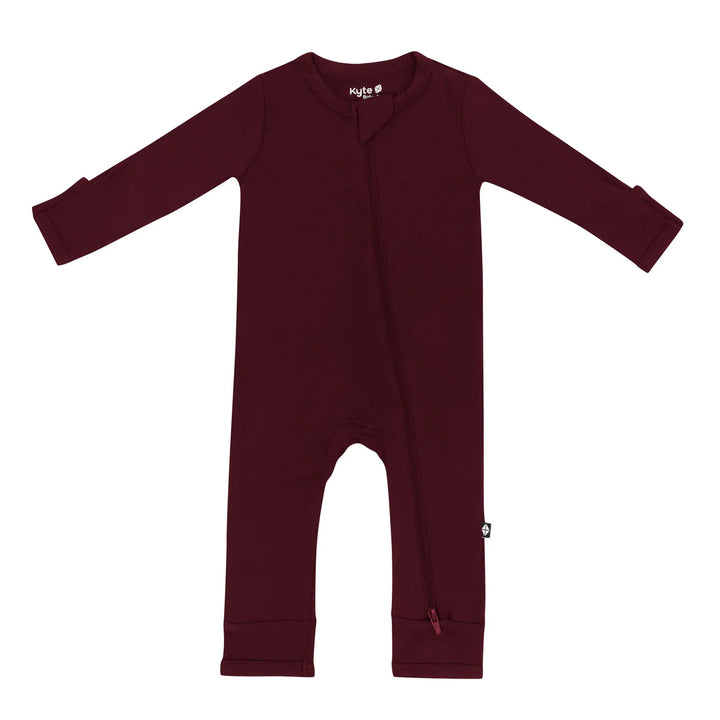 Kyte Baby Zippered Romper - Burgundy