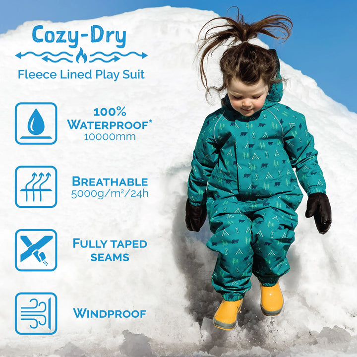 Jan &amp; Jul Cozy-Dry Fleece Rain Play Suit - Bunny Blooms