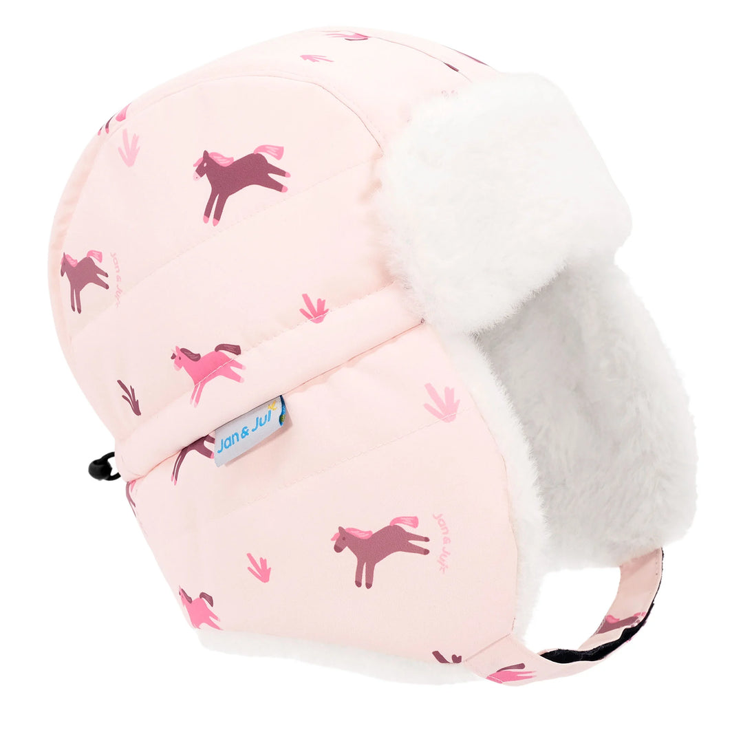 Jan &amp; Jul Toasty-Dry Trapper Winter Hat - Pink Ponies