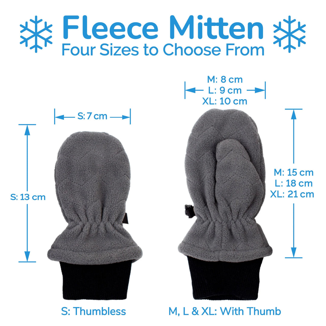 Jan &amp; Jul Fleece Mittens w/Ribbed Cuff - Black