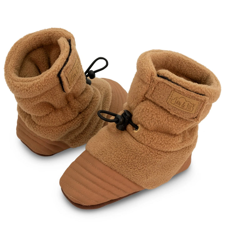 Jan &amp; Jul Stay-Put Cozy Booties - Brown Bear