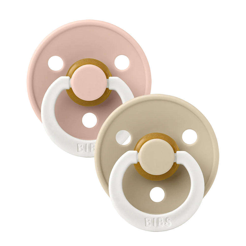 BIBS Round Colour Pacifiers GLOW - Size 2 (6-18m)