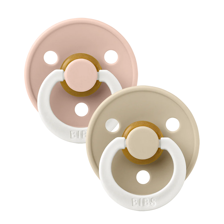 BIBS Round Colour Pacifiers GLOW - Size 2 (6-18m)