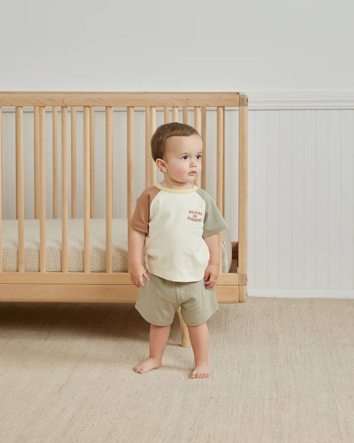 Quincy Mae Colour Block Raglan Tee - Colour Block