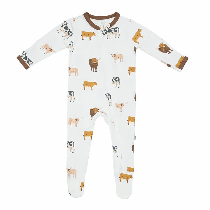 Kyte Baby Zippered Footie - Moo